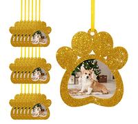 Fassory 20 Pcs Hanging Photo Frame, Felt Glittering Picture Holders for Pets Dogs Cats, Photo Gift Tags, Birthday Party Supplies (Gold Claw)