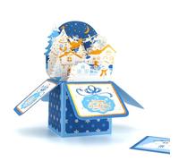 Fassory 3D Christmas Card with Envelope, Merry Christmas Pop Up Card, 3D Box Greeting Card (Christmas Eve)