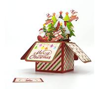 Fassory 3D Christmas Card with Envelope, Merry Christmas Pop Up Card, 3D Box Greeting Card (Deer Sleigh)