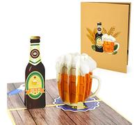Fassory 3D Pop Up Card - Beer Theme, Birthday Card for Him, Fathers Day Card, Congratulations Card for Men, Greeting Card for Male Friend