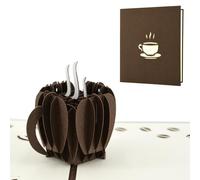 Fassory 3D Pop Up Card - Coffee Theme, Greeting Card for Friends, Colleagues, Retirement, Friendship, Birthday, Get Well Soon, Sorry