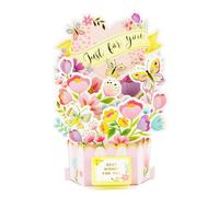 Fassory 3D Pop Up Card - Flower, Anniversary Wedding Engagement Birthday Card for Women Girls Wife Girlfriend Mum Auntie, Just for You (Flower)