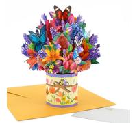 Fassory 3D Pop up Flower Card, Handmade Flower Bouquet Birthday Card Thank You Anniversary Card for Female Friend Mum Sister Auntie Grandma (Butterfly's Favourite)