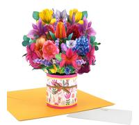 Fassory 3D Pop up Flower Card, Handmade Flower Bouquet Birthday Card Wedding Anniversary Thank You Card for Women Mum Sister Auntie Grandma Friend (Bloom Bouquet)