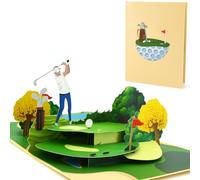 Fassory 3D Pop Up Golf Card for Men Women Boys Girls, Golf Birthday Card for Grandad Dad Uncle Colleague, Fathers Day Card (Golf)