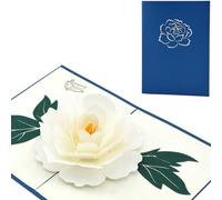 Fassory 3D Pop up White Camellia Flower Card, Get Well Soon Card, Leaving Card, Sympathy Cards, Condolences Card, Handmade Universal Greeting Card (White Camellia)