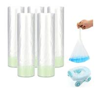 Fassory 50 Pcs Potty Liners/Commode Liners, 53cm * 35cm Large Disposable Drawstring Toilet Seat Liner Potty Training Bag for Kids/Commode Chair Bucket Liners for Adult, NO Absorb Pad (53cm x 35cm)