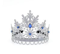 Fassory Crystal Lace Crown Headband Silver Princess Tiara for Women Girls Kids Toddlers, Foldable Non Slip Comfort Wear Birthday Crown Hair Accessories for Frozen Party (Silver)