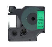 Fassport 1 Pack Black on Green Label Tape Compatible for DYMO D1 45809 19mm 3/4"