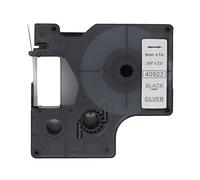 Fassport 1 Pack Black on Silver Label Tape Compatible for DYMO D1 40922 9mm 3/8"