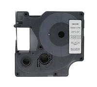 Fassport 1 Pack Black on Silver Label Tape Compatible for DYMO D1 45812 19mm 3/4"