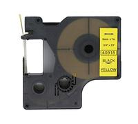 Fassport 1 Pack Black on Yellow Label Tape Compatible for DYMO D1 40918 9mm 3/8"