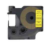 Fassport 1 Pack Black on Yellow Label Tape Compatible for DYMO D1 45808 19mm 3/4"