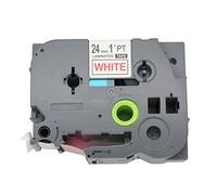 Fassport 1 Pack Red on White Label Tape Compatible for Brother P-Touch TZ 252 TZe 252 24mm 1"