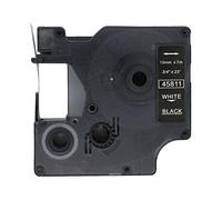 Fassport 1 Pack White on Black Label Tape Compatible for DYMO D1 45811 19mm 3/4"
