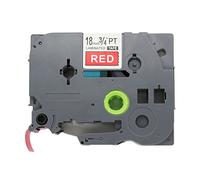 Fassport 1 Pack White on Red Label Tape Compatible for Brother P-Touch TZ 445 TZe 445 18mm 3/4"
