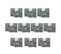 Fassport 10 Pack Black on White Extra Strength Adhesive Label Tape Compatible for Brother P-Touch TZ S221 TZe S221 9mm 3/8"