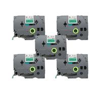 Fassport 5 Pack Black on Green Label Tape Compatible for Brother P-Touch TZ 751 TZe 751 24mm 1"