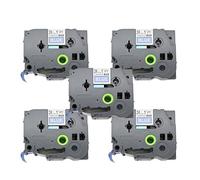 Fassport 5 Pack White on Blue Label Tape Compatible for Brother P-Touch TZ 555 TZe 555 24mm 1"