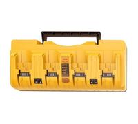 Fast 4-Port Battery Charger, Compatible with De-walt 12V 18V 20V MAX Li-ion Batteries, 3A per Slot, Wall Mount & Handle, LED Indicator