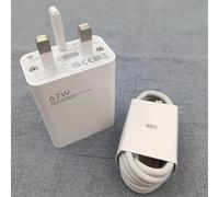 Fast 67W UK Charger Adapter Plug & USB Type C Cable For Motorola Razr 70 Ultra