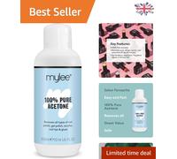 Mylee 100% Pure Acetone (300ml) - Gel Nail Polish Remover - Maximum Strength Professional Soak-Off for UV/LED, Acrylics, Nail Tips & Glue - Made in the UK