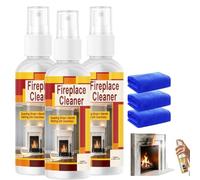 Fast-Acting and Convenient Fireplace Cleaner, Soot Remover Spray, Removes Soot & Dirt Removes Soot, Brick and Stone Cleaner for Fireplace, Powerful Stove Cleaner for Kitchen BBQ, Stove Care，3PC