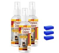 Fast-Acting And Convenient Fireplace Cleaner, Stainless Steel Cleaner, Soot Remover Spray, Limestone Stain Remover For Fireplaces, Hearths, Slate & Mantles, Cleans Soot, Smoke, Grease & Tar，3PC
