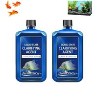Fast-Acting Aquarium Water Clarifier, 100ml Powerful Aquarium Water Purifier, Clears Cloudy Fish Tank Water, Safe & Gentle Liquid Clarifying Agent for Maintains Clear Water (2PCS)