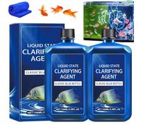 Fast-Acting Aquarium Water Clarifier, 100ml Powerful Freshwater Aquarium Water Purification Clarifier, Clears Cloudy Tank for Freshwater Aquariums & Fish Ponds, Maintains Crystal Clear (2Pcs)