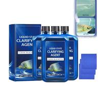 Fast-Acting Aquarium Water Clarifier, Aquariums Liquid State Clarifying Agent, Freshwater Aquariums Water Purification Clarifier, Blanket Weed Treatment for Ponds, Clears Cloudy Fish Tank (3PC)