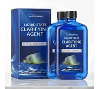 Fast-Acting Aquarium Water Clarifier Liquid Clarifying Agent for Freshwater Fish Tank and Pond, Clears Cloudy Murky Water with Enzyme Organic Decomposition, 100ml 3.38 fl.oz (2Pcs)