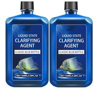 Fast-Acting Aquarium Water Clarifier, Liquid State Clarifying Agent For Aquarium, Water Purification For Fish Tank, Safe to Use with Fish and Plants, 3.38 Ounce Bottle (2)