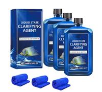 Fast-Acting Aquarium Water Clarifier, Powerful Aquarium Water Purifier, Keep the Waters Clear, Liquid State Clarifying Agent, Safe & Gentle Formula, For Freshwater Aquariums and Fish Ponds (3pcs)