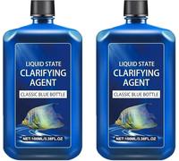 Fast-Acting Aquarium Water Clarifier, Powerful Aquarium Water Purifier, Keep the Waters Clear, Liquid State Clarifying Agent - Clears Cloudy Fish Tank, Safe & Gentle Formula (2pcs)