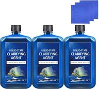 Fast-Acting Aquarium Water Clarifier, Powerful Freshwater Aquarium Water Purification Clarifier, Clears Cloudy Fish Tank, Liquid State Clarifying Agent, Safe & Gentle Formula for Fish and Plants (3)