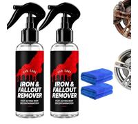 Fast-Acting Car Iron and Fallout Remover Spray, Heavy-Duty Rust Remover Spray，2PC