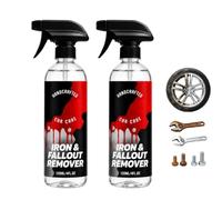 Fast-Acting Car Iron And Fallout Remover Spray,Rust Remover For Metal，2PC | Chrome Cleaner,Metal Polish Paste For Home,Rust Remover For Cars, Mirror Shine For Bumpers Exhaust Tips,For Chrome Surfaces