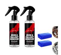 Fast-Acting Car Iron And Fallout Remover Spray, Rust Remover for Metal，2PC | Iron Remover Spray for Wheels & Paint, Iron Fallout Remover, Remove Brake Dust for Most Exterior Surfaces