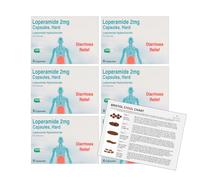 Fast Acting Diarrhea Tablets for Adults - Loperamide 2mg 6 x 6s (36 Capsules) Bundle with a Wilosc Stool Chart