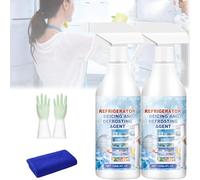 Fast Acting Freezer Defrosting Spray 120ml, Rapid Ice Remover & De-Icer for Refrigerator Freezer, Multi-Purpose Safe Defrost Agent for Home Appliances (2PCS)
