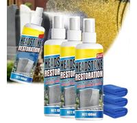 Fast-Acting Headstone Restoration & Cleaning Spray, Headstone Cleaner for Graves & Memorials, Granite Cleaner, Tombstone & Monument Cleaning Spray, Gentle Stone Care Formula 100ml/3.4oz (3PCS)