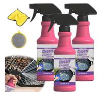Fast-Acting Heavy-Duty Grill Degreaser Spray, 120ML Grill Degreaser Cleaner Heavy Duty, Safe Heavy, Outdoor No-stick BBQ Grill Cleaner Spray for Grease, Oil, Burnt Food, Oven, Kitchen (3PCS)