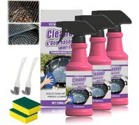 Fast-Acting Heavy-Duty Grill Degreaser Spray, All Purpose Cleaner and Degreaser for Grills, Heavy Duty Grill Cleaner, Easily Lifts Baked-On Carbon and Grease (3PCS)