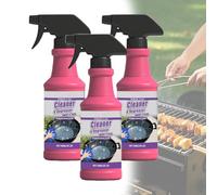 Fast-Acting Heavy-Duty Grill Degreaser Spray,Heavy Duty BBQ Grills Degreaser Cleaner Spray,120ML Grill Grate Cleaner for Outdoor Grills,Removes Burnt Food & Grease,Safe for Steel & Porcelain (3 PCS)