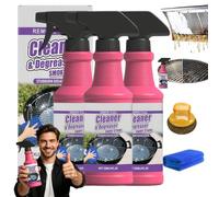 Fast-Acting Heavy-Duty Grill Degreaser Spray, High-Performance Grill Degreasing Spray, 120 ML Heavy Duty BBQ Grills Degreaser, It Effortlessly Removes Stubborn Dirt for Oven Grills(3PCS)