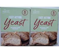 Fast Action Dried Yeast Sachets 16 Pack (2 x 8 Sachets) - The Pantry - Instant Yeast for Bread Baking, Dough, Pizza, Pastries - No Pre-Mixing Needed - 7g Each