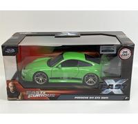 Fast and Furious Fast X Porsche 911 GT3 997 1:24 Scale Green Jada 34919
