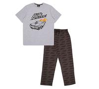 Fast And Furious Mens Text Logo Long Pyjamas Set, Black/Charcoal, S-5XL