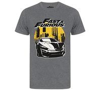 Fast and Furious T-Shirt for Men | Adults Supercharger Car Movie Print Top | Charcoal Racer Short Sleeve Gift Top